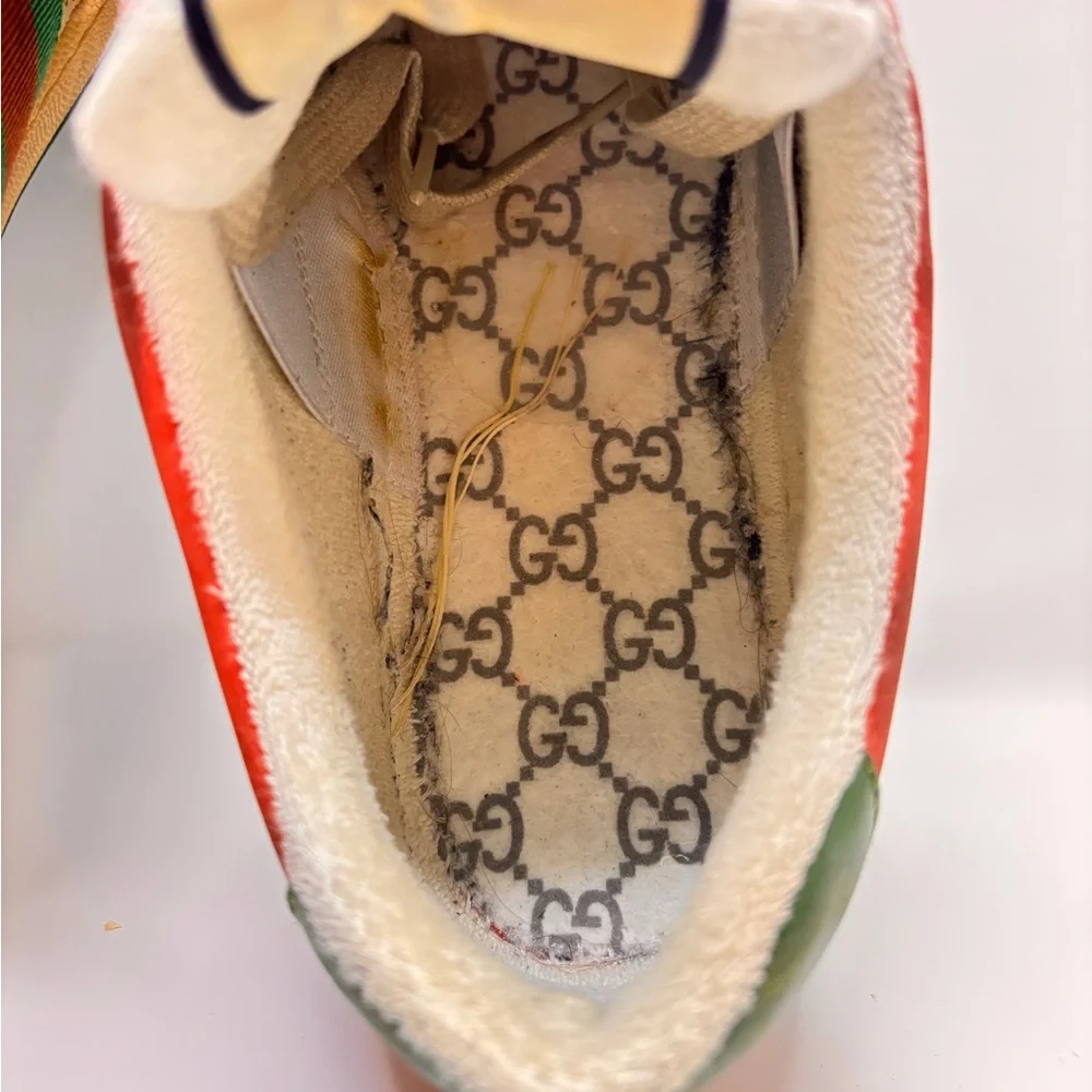 Gucci Red and Green screeners Leather Sneakers